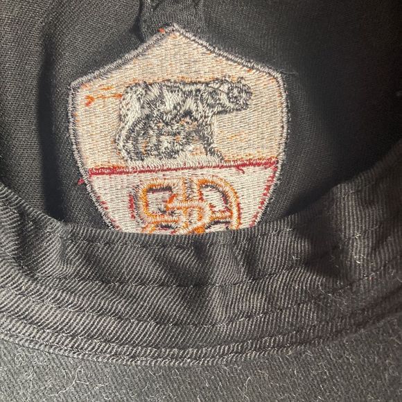 Mens A.S Roma Official Merch Hat Black& Orange Distressed - Picture 9 of 9